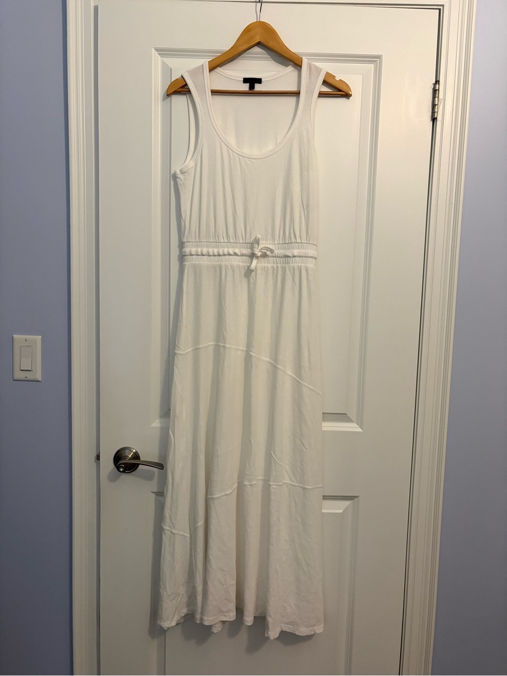 ATM Anthony Thomas Melillo White Scoop Neck Sleeveless Maxi Dress